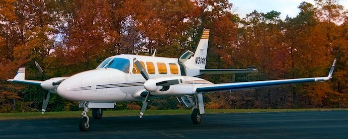 Piper Navajo Chieftain for air charter hire at Chester Charter Connecticut